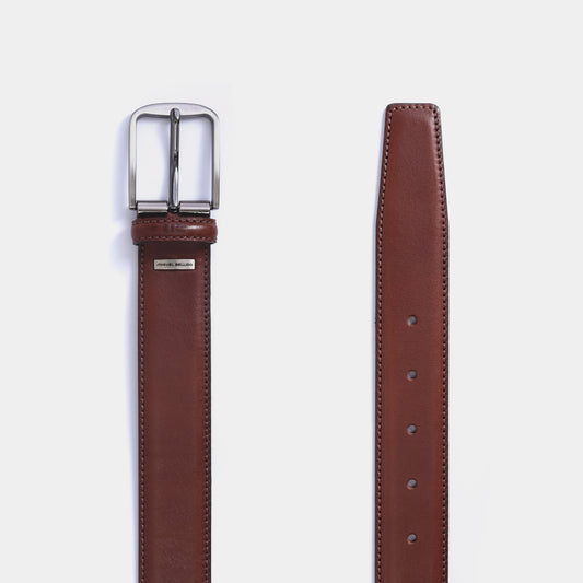 Cinturón en piel de vacuno con grano natural