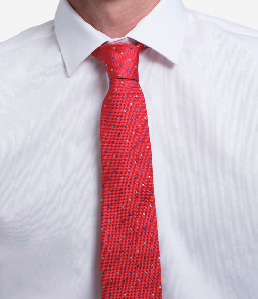 Corbata de seda natural con micromotivos geométricos