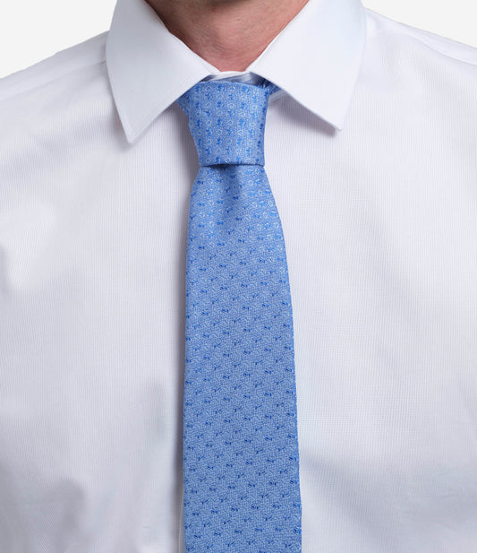 Corbata de seda natural estampada con micromotivos