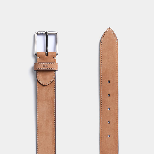 Cinturón liso de nobuck