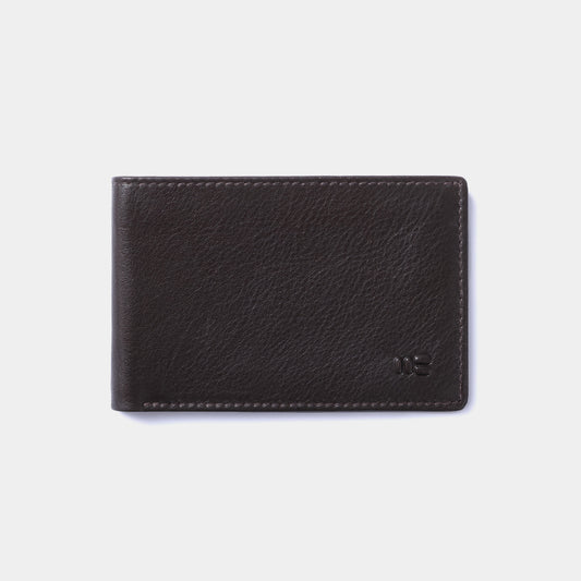 Cartera con tarjetero en piel de vacuno