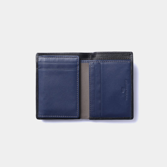 Cartera con tarjetero en piel de vacuno