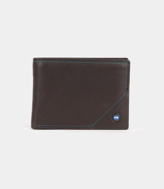 Cartera con monedero en piel de vacuno