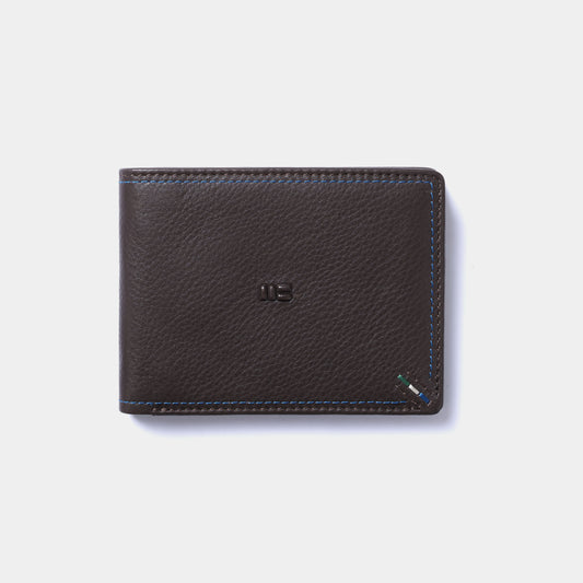 Cartera con tarjetero en piel de vacuno