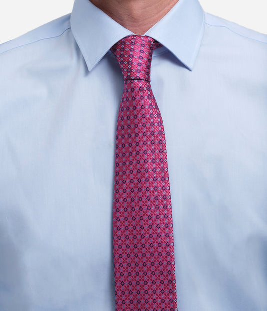 Corbata de seda natural con micromotivos florales