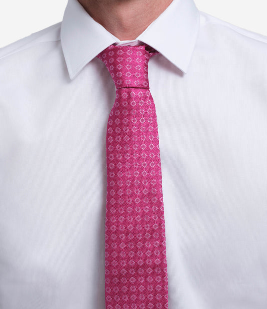 Corbata de seda natural con micromotivos florales