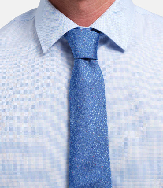 Corbata de seda natural con micromotivos florales