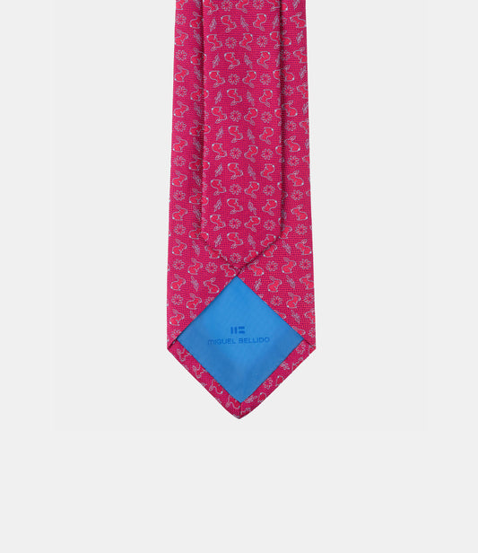 Corbata de seda natural con micromotivos
