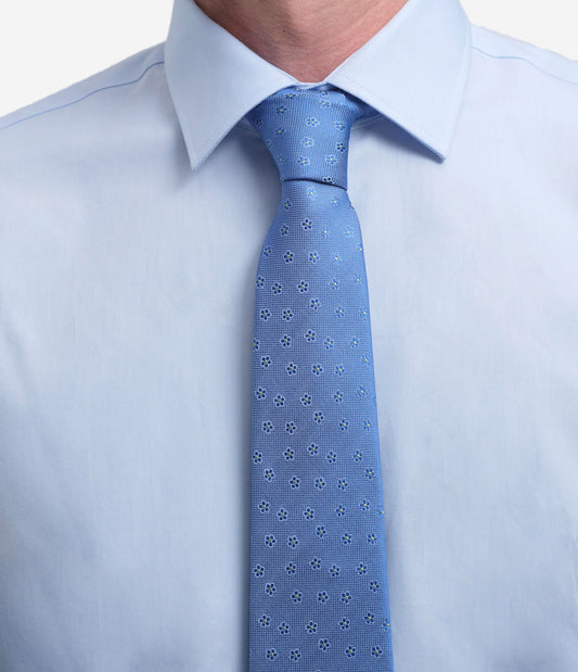 Corbata de seda natural con micromotivos florales