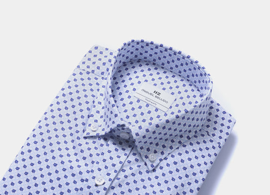 Camisa casual estampada de algodón