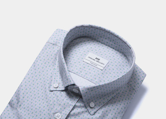 Camisa casual estampada de algodón