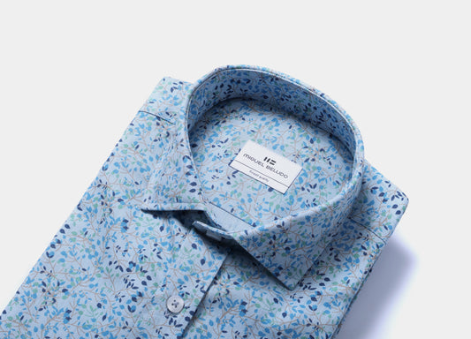 Camisa casual estampada de algodón