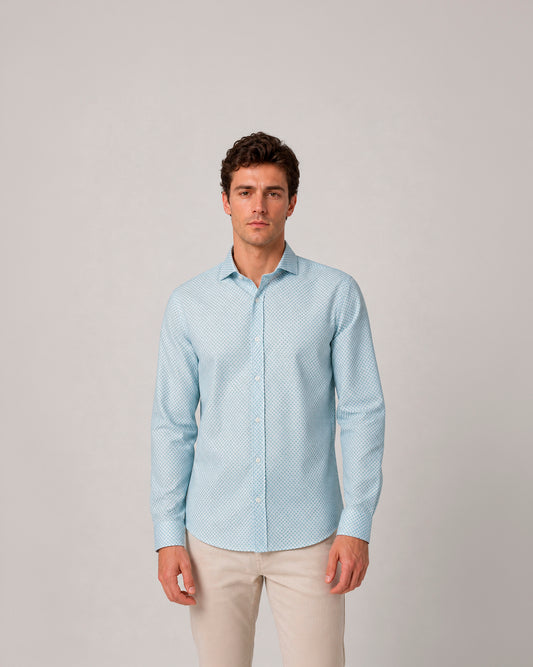 Camisa casual estampada de algodón