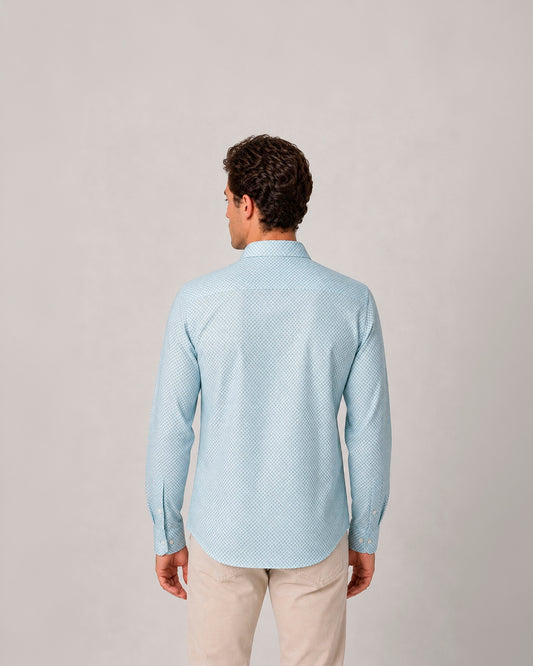 Camisa casual estampada de algodón