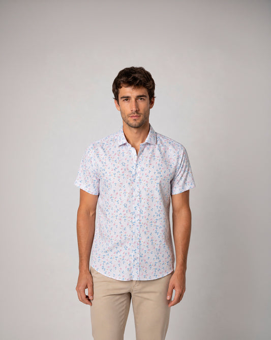 Camisa casual estampada de algodón
