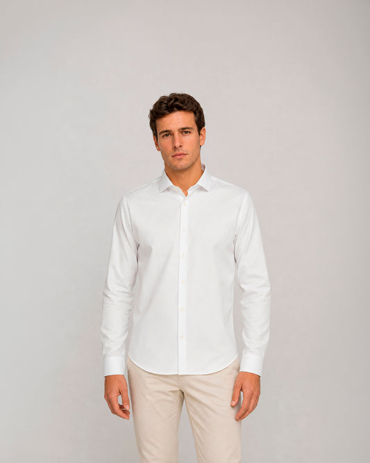 Camisa de vestir puño mixto de algodón