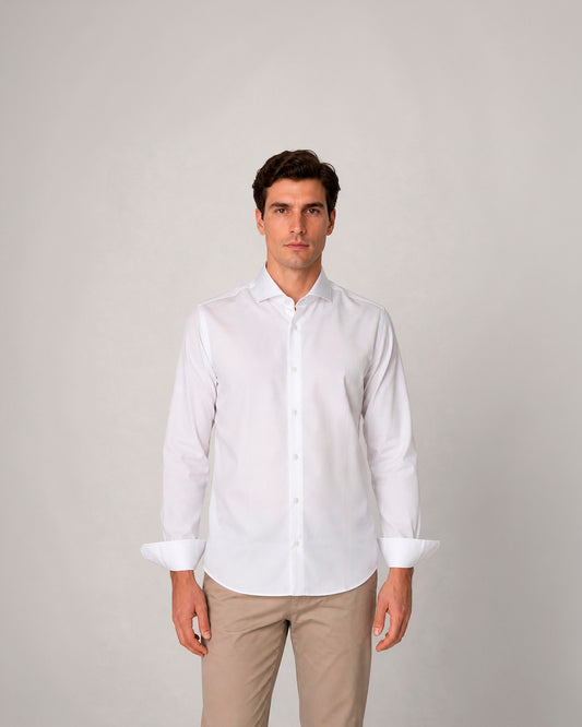 Camisa de vestir puño doble de algodón