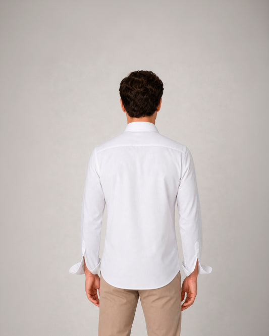 Camisa de vestir puño doble de algodón