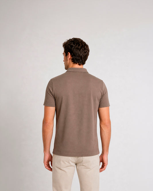 Polo pique alto rendimiento cuello camisa