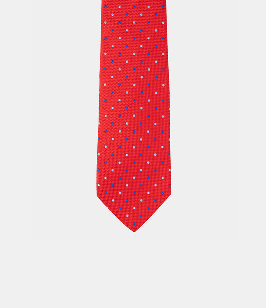 Corbata de seda natural con micromotivos geométricos