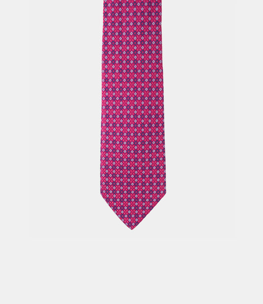 Corbata de seda natural con micromotivos florales