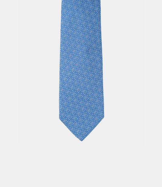 Corbata de seda natural con micromotivos florales