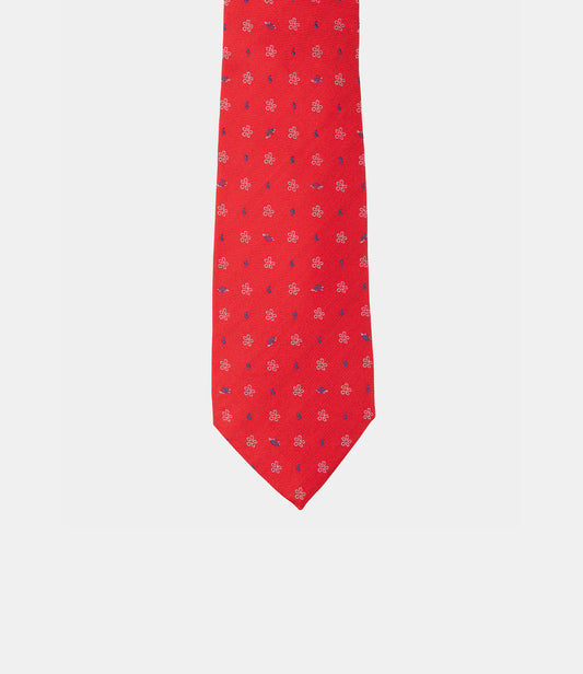 Corbata de seda natural con micromotivos