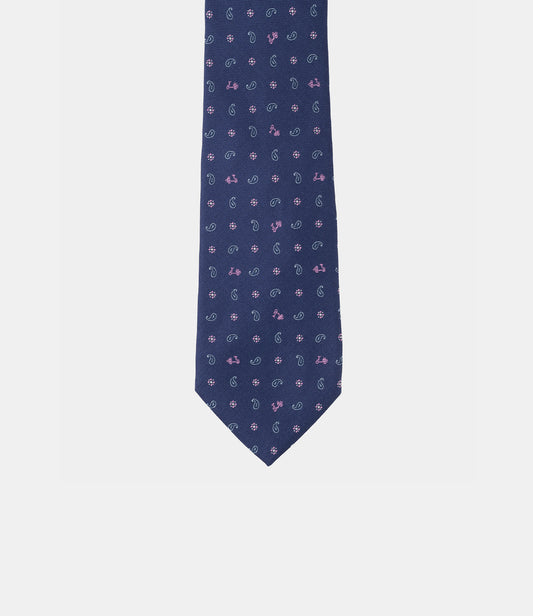Corbata de seda natural con micromotivos