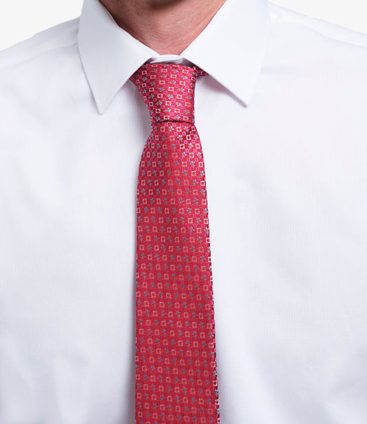 Corbata de seda natural con micromotivos florales