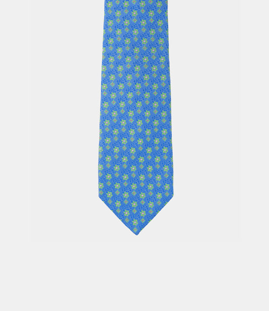 Corbata de seda natural con micromotivos florales
