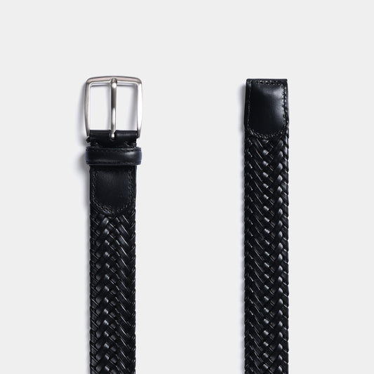 Cinturón trenzado en piel de vacuno