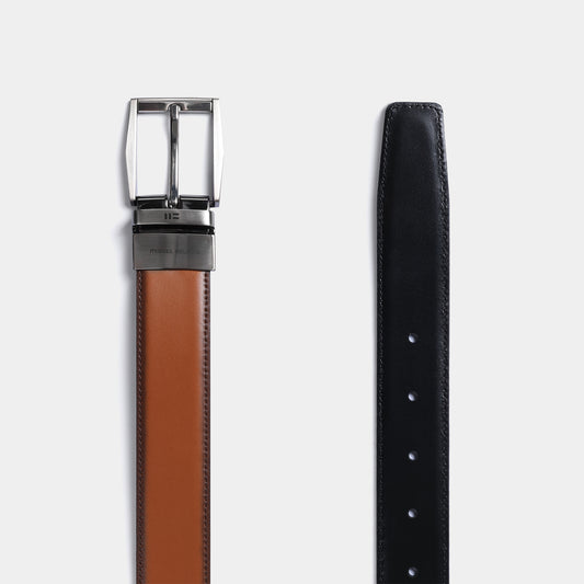 Cinturón reversible en piel de vacuno