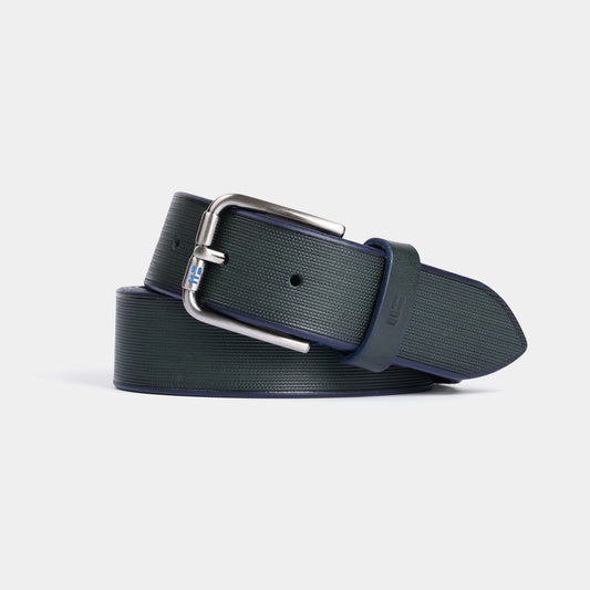 Cinturón grabado en piel de vacuno