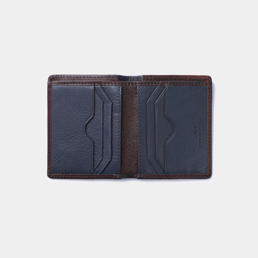 Cartera con tarjetero en piel de vacuno