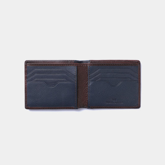 Cartera con tarjetero en piel de vacuno