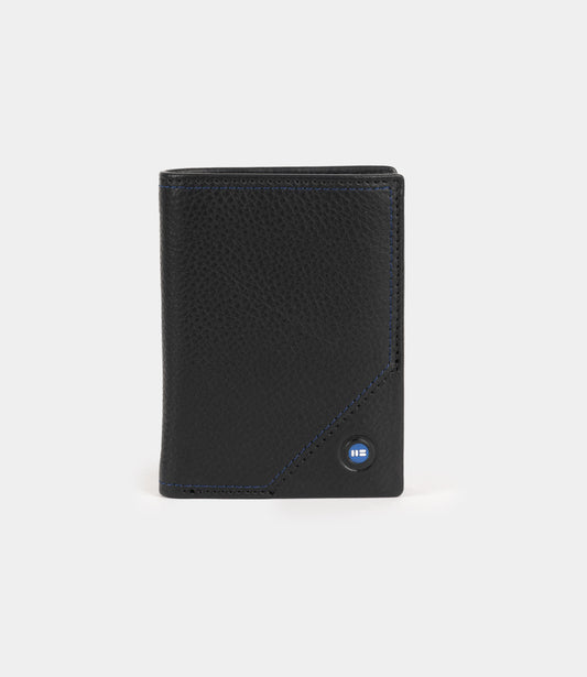 Cartera con tarjetero en piel de vacuno