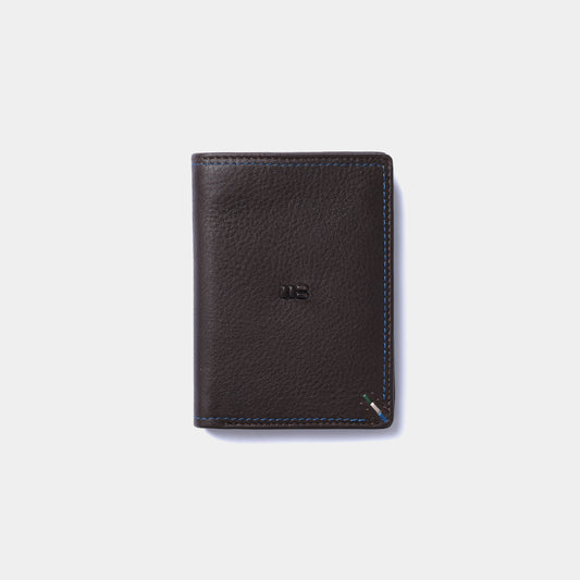 Cartera con tarjetero en piel de vacuno