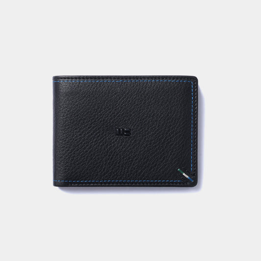 Cartera con tarjetero en piel de vacuno