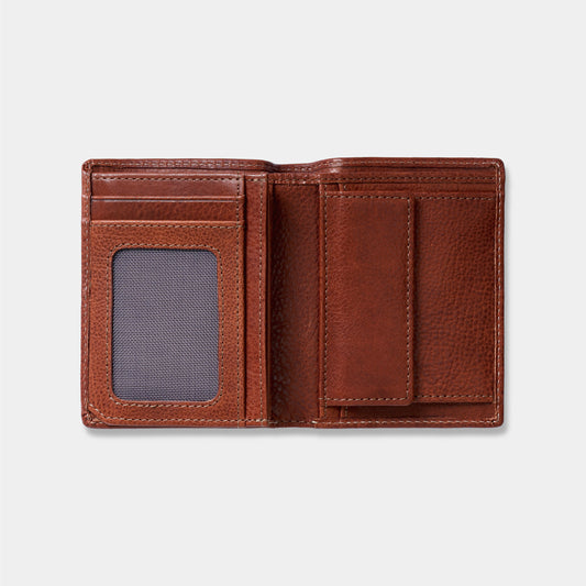 Cartera con monedero en piel de vacuno