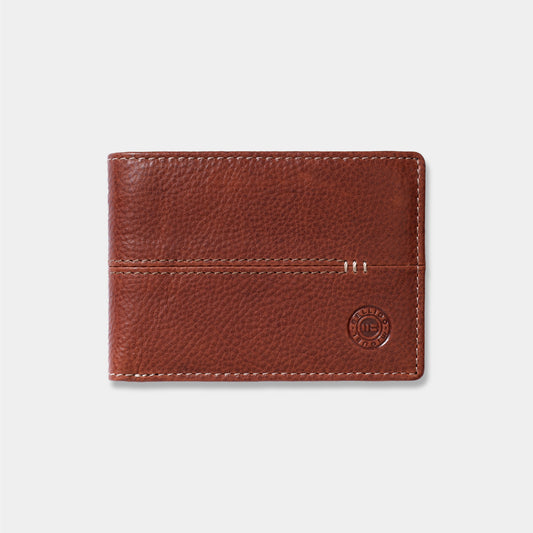 Cartera con tarjetero en piel de vacuno