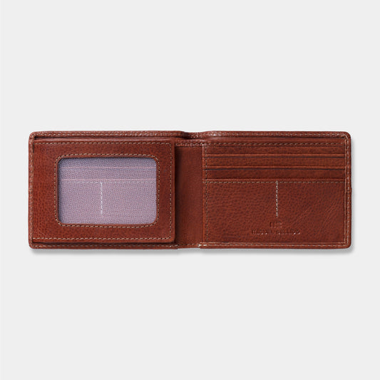 Cartera con tarjetero en piel de vacuno