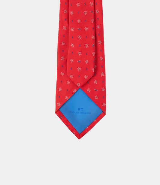 Corbata de seda natural con micromotivos