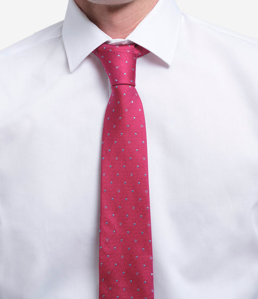 Corbata de seda natural con micromotivos geométricos