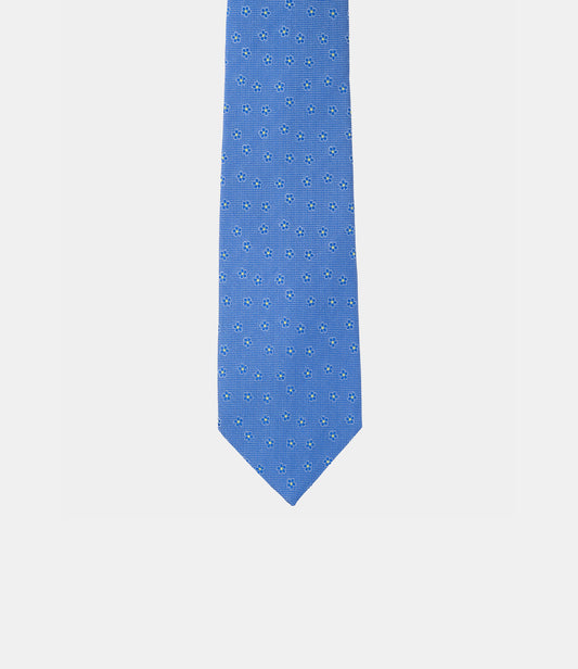 Corbata de seda natural con micromotivos florales