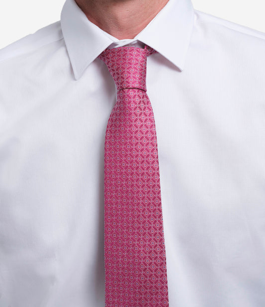 Corbata de seda natural con micromotivos florales