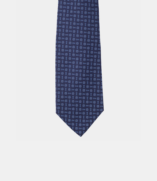 Corbata de seda natural con micromotivos florales