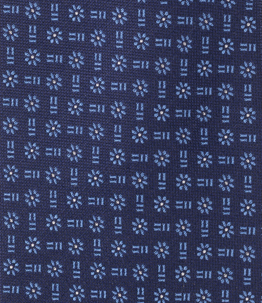 Corbata de seda natural con micromotivos florales