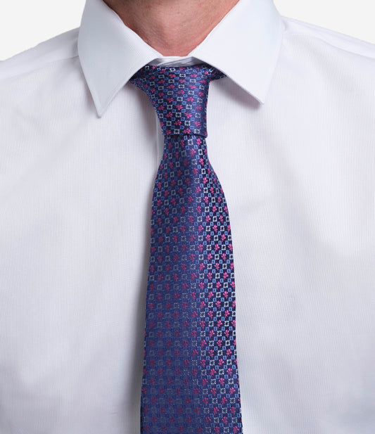 Corbata de seda natural con micromotivos florales