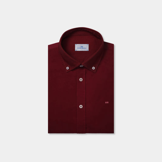 Camisa casual lisa de algodón