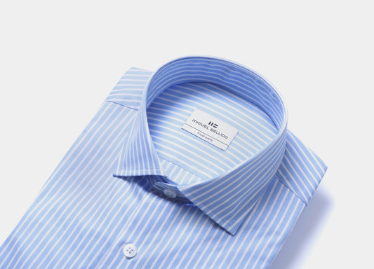 Camisa vestir a rayas de algodón